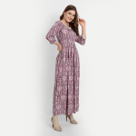 Ethnic Motifs V-neck Maxi Dress